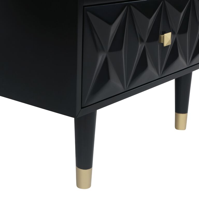 Porter Geometric Wood Nightstand With Drawers image number 5