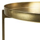 Lillie Round Gold Etched Tray Top Folding Side Table image number 3