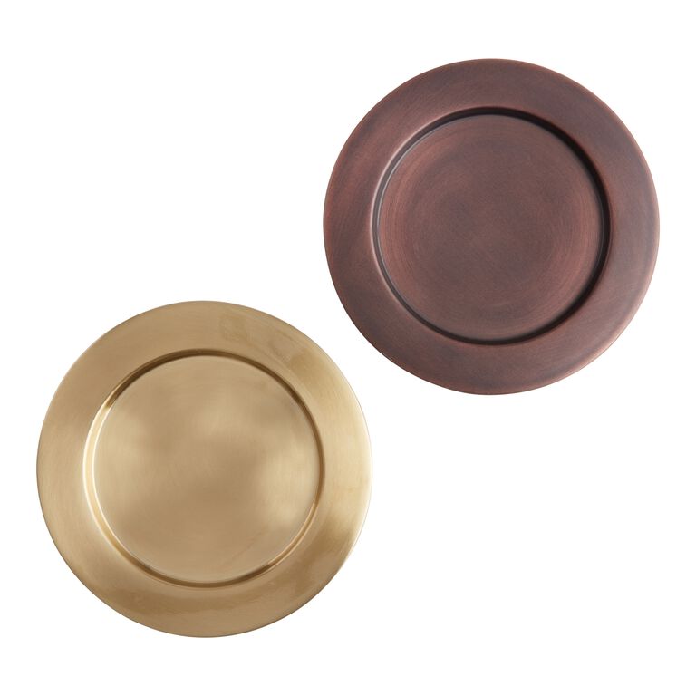 Recessed Metal Pillar Candle Plates Set Of 2 image number 2