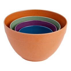 Upcycle Multicolor Bamboo Nesting Prep Bowls 4 Piece Set