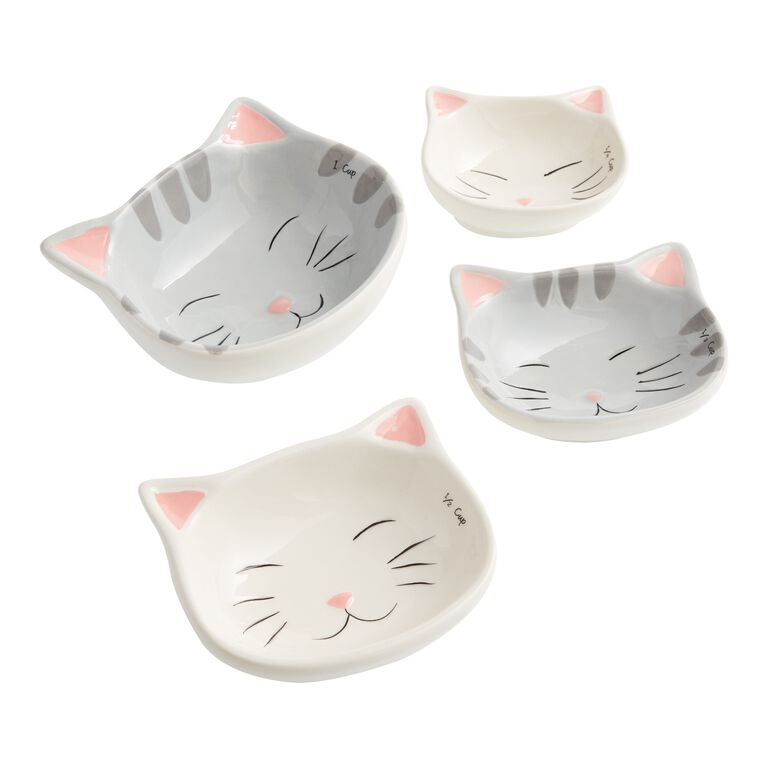 Gray Ceramic Cat Nesting Measuring Cups image number 2