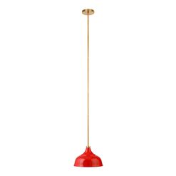 Lucy Red Metal Dome Shade Pendant Lamp