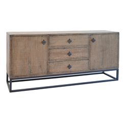 Durkee Reclaimed Wood And Metal Storage Cabinet With Drawers