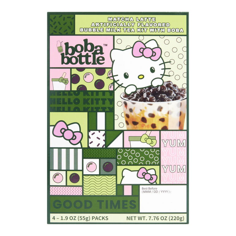 Hello Kitty Matcha Latte Boba Milk Tea Kit 4 Pack image number 1