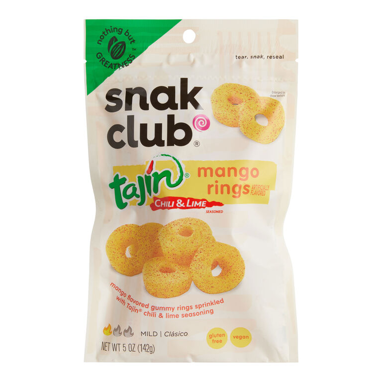 Snak Club Tajin Chili and Lime Mango Ring Gummy Candy image number 1