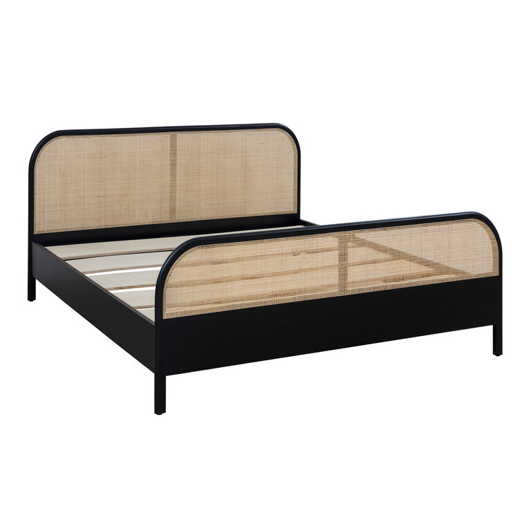 Leith Wood and Rattan Cane Platform Bed image number 3