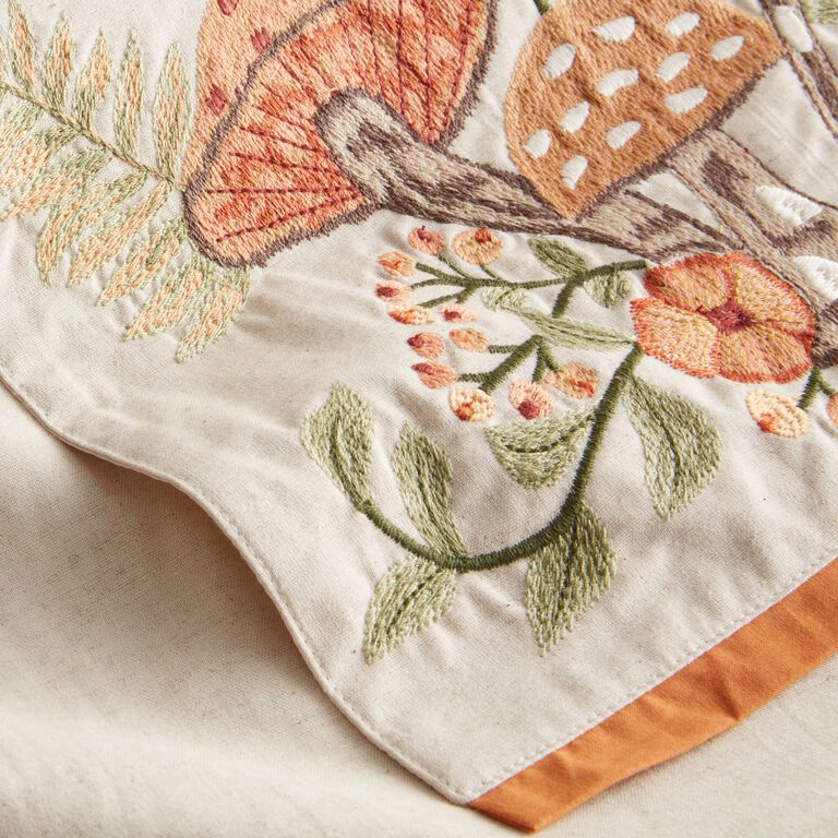 Embroidered Wildflower and Mushroom Table Runner image number 2
