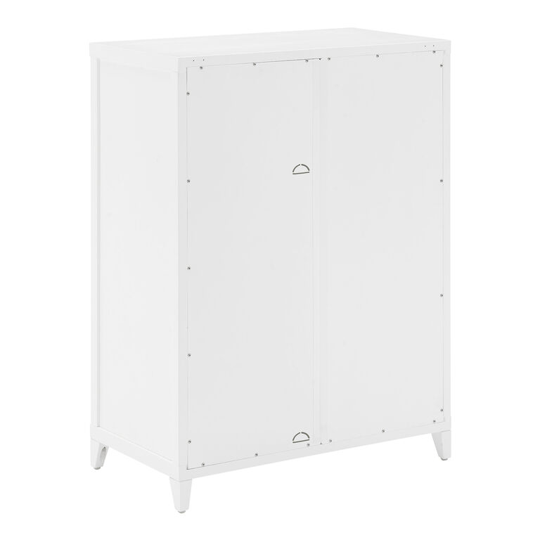 Rayna White Faux Rattan Stackable Storage Cabinet image number 5