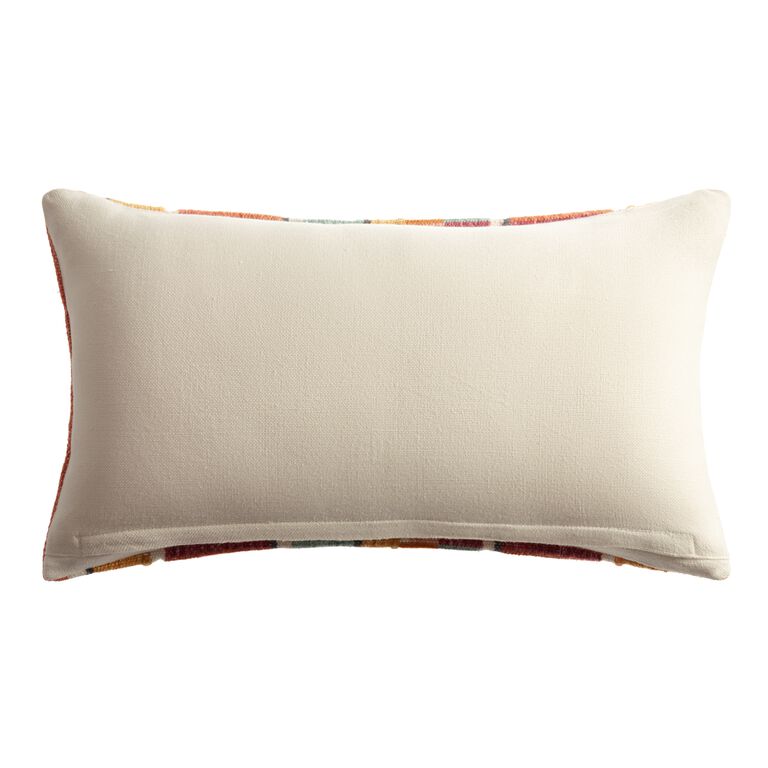 Multicolor Variegated Stripe Indoor Outdoor Lumbar Pillow image number 2