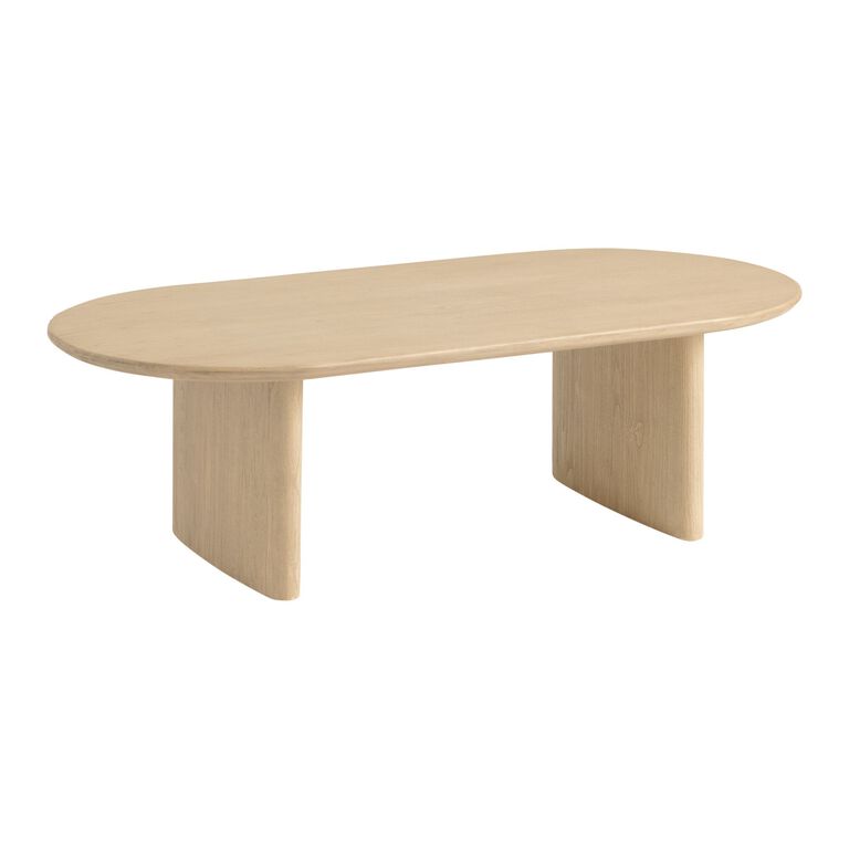 Zeke Oval Brushed Wood Coffee Table image number 1