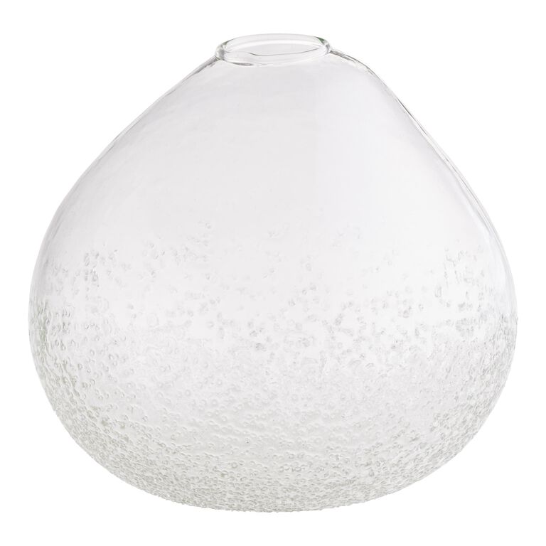 Round Hammered Salt Rock Blown Glass Vase image number 1