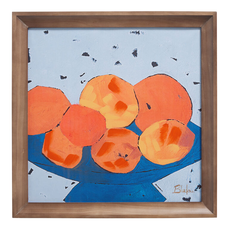Oranges Still Life By Janet Bludau Framed Canvas Wall Art image number 1