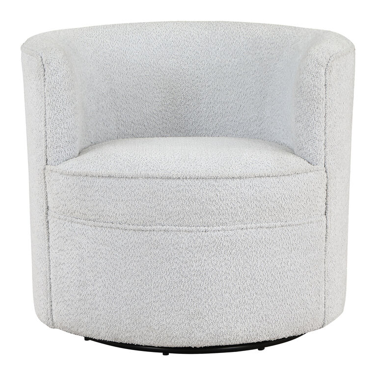 Ines Fog Gray Curved Back Upholstered Swivel Chair image number 2