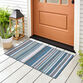 Multicolor Stripe Reversible Indoor Outdoor Rug image number 5