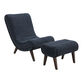 Cuyler Indigo Blue Upholstered Chair and Ottoman Set image number 0