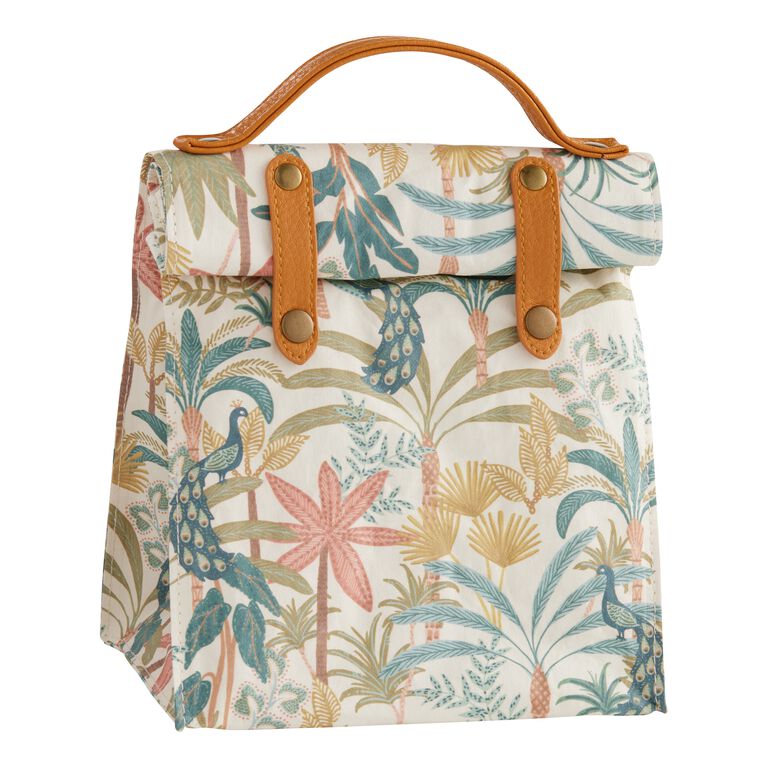 Bali Peacock Grove Washable Paper Insulated Lunch Tote image number 1