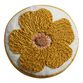 Round Mustard Tufted Flower Throw Pillow image number 0
