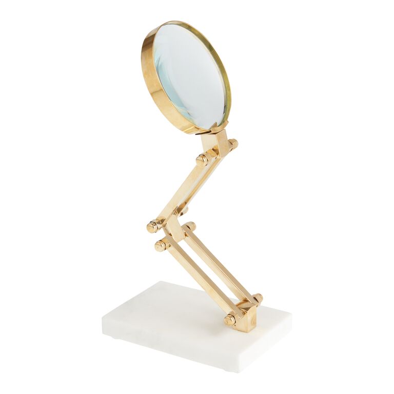 Gold Magnifying Glass with Marble Stand image number 1