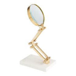 Gold Magnifying Glass with Marble Stand