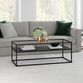 Gia Black Metal and Glass Top Coffee Table with Shelf image number 3
