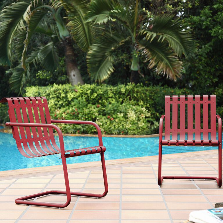 Aubrey Metal Outdoor Chairs Set of 2 image number 2