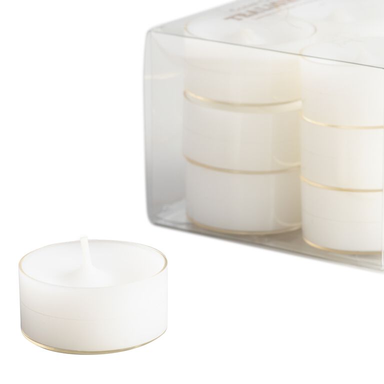 White Clear Cup Tealight Candles 12 Pack image number 1