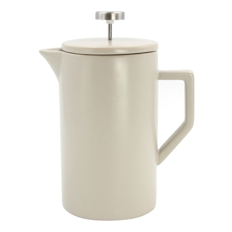 Stone Gray Ceramic French Press and Mug Collection image number 3