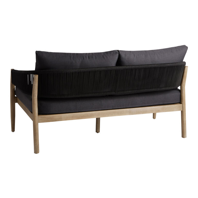 Cabrillo Acacia Wood And Rope Outdoor Loveseat image number 4