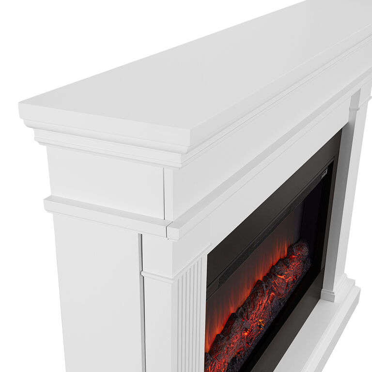 Barehelm White Wood Electric Fireplace Mantel image number 3