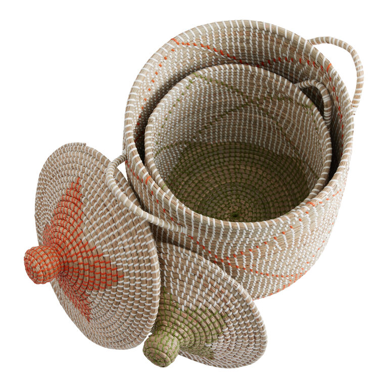 Isla Seagrass Basket With Lid image number 3