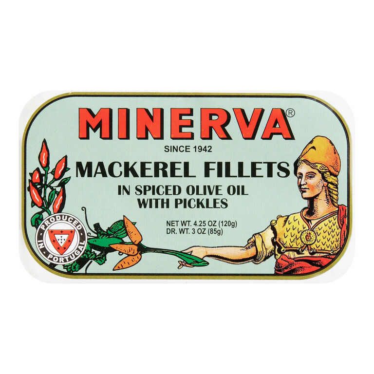 Minerva Mackerel Fillets in Spicy Olive Oil with Pickles image number 1