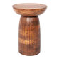 Round Mango Wood Carved Pedestal Side Table image number 0