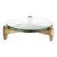 Recycled Glass And Mango Wood Pedestal Serving Stand image number 0