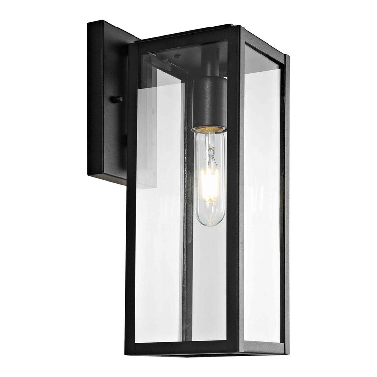 Norsan Black Metal And Glass Outdoor Wall Sconce image number 3