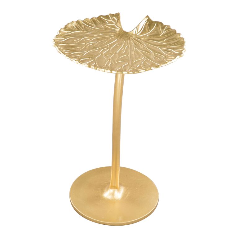 Garfield Gold Metal Lily Leaf Side Table image number 4