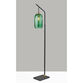 Darcie Emerald Green Glass Cylinder and Brass Floor Lamp image number 2