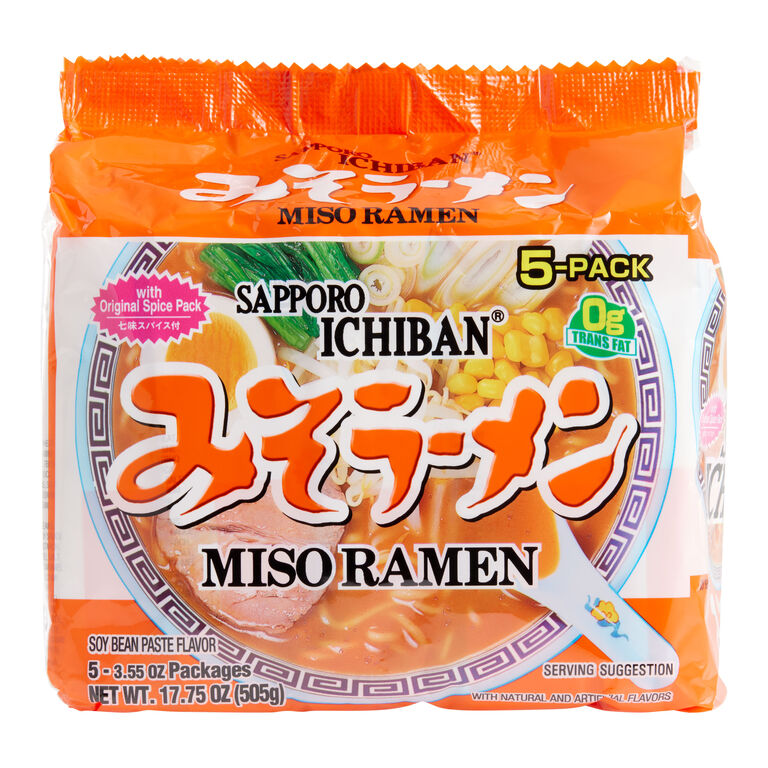 Sapporo Ichiban Miso Ramen Noodle Soup 5 Pack image number 1