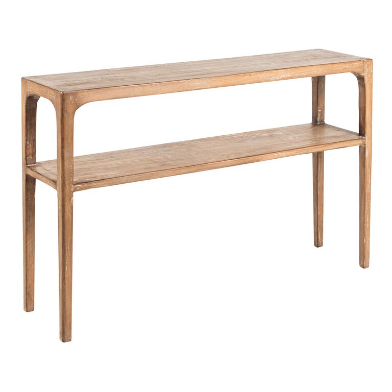 Indio Natural Gray Reclaimed Pine Console Table with Shelf image number 1