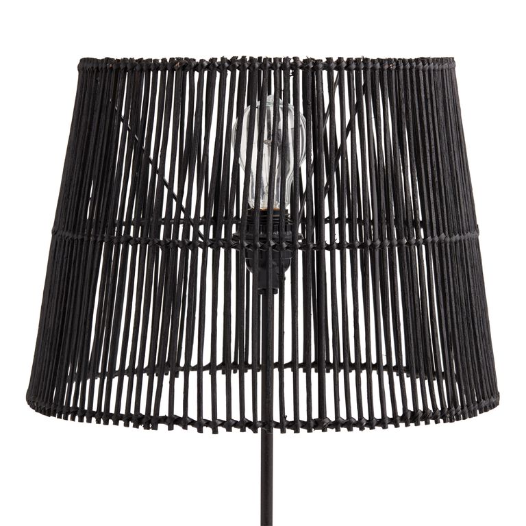 Black Rattan Table Lamp Shade image number 1