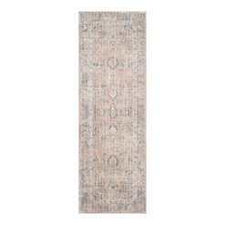 Paros Blush and Gray Distressed Persian Style Floor Runner