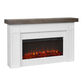 Northfort White Faux Brick and Wood Electric Fireplace Mantel image number 0