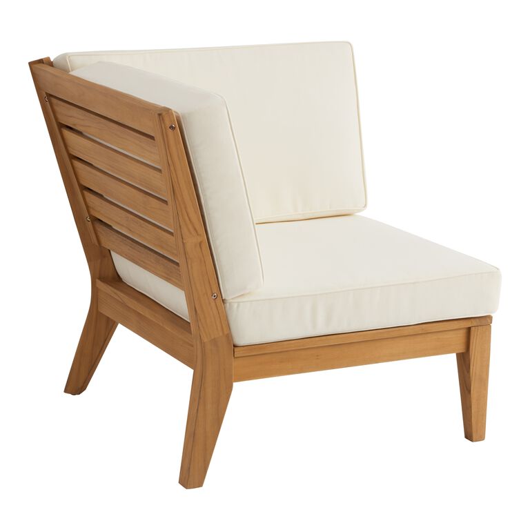 Somers Natural Teak Modular Outdoor Sectional Corner Chair image number 2
