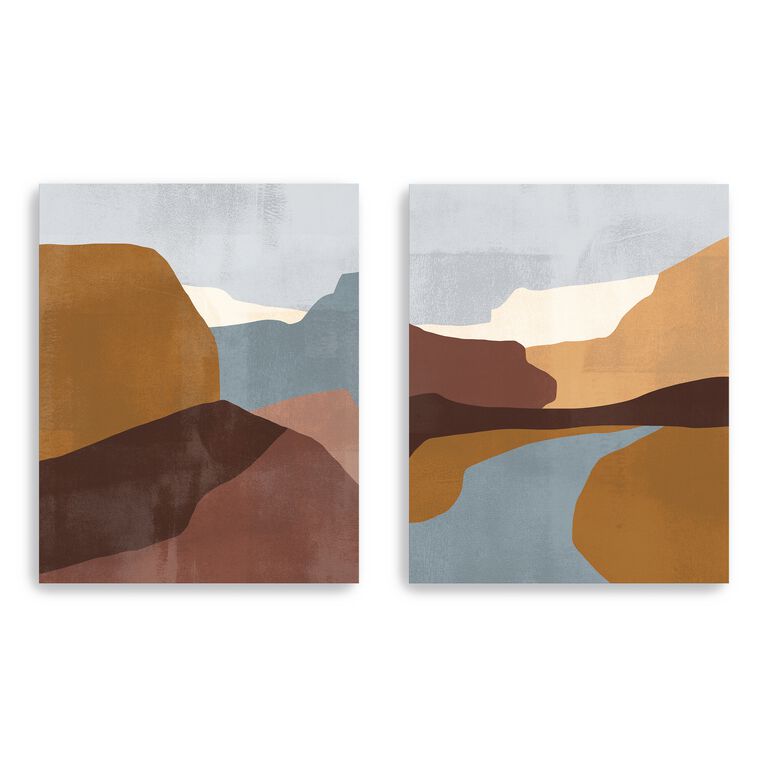 Sedona Color Block Abstract Canvas Wall Art 2 Piece image number 1