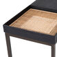 Ladbroke Black Wood And Rattan Side Table With Metal Base image number 1