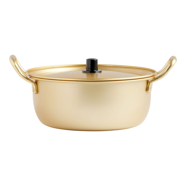 Gold Aluminum Korean Style Noodle Pot image number 1