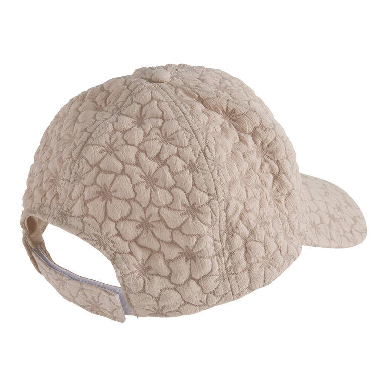 Taupe Floral Textured Baseball Cap image number 2