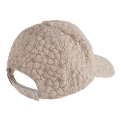 Taupe Floral Textured Baseball Cap