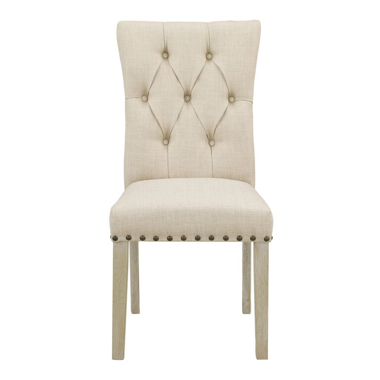 Addison Natural Tufted Upholstered Dining Chair Set of 2 image number 2