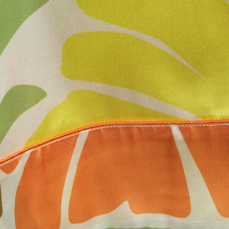 Multicolor Satin Retro Floral Pajama Pants image number 2