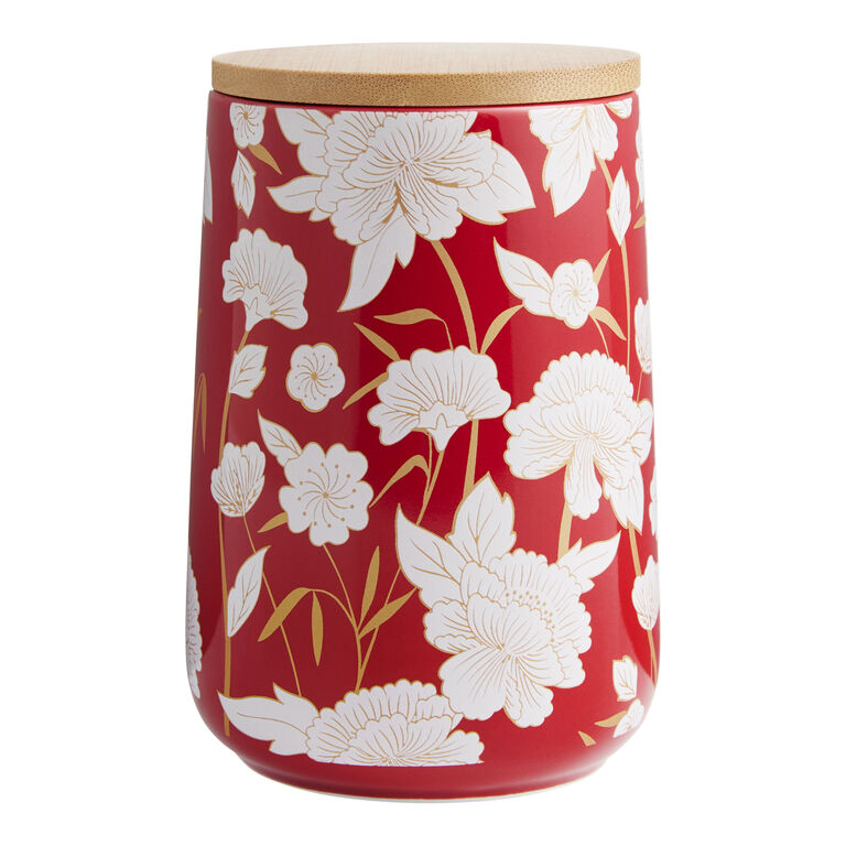 Red and White Floral Tea Serveware Collection image number 5
